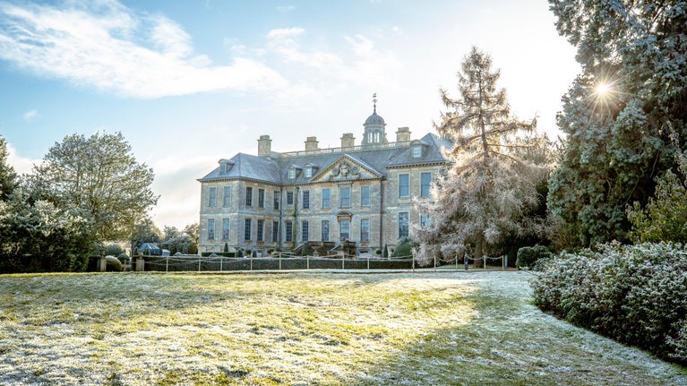 Frost in the garden at Belton House, Lincolnshire